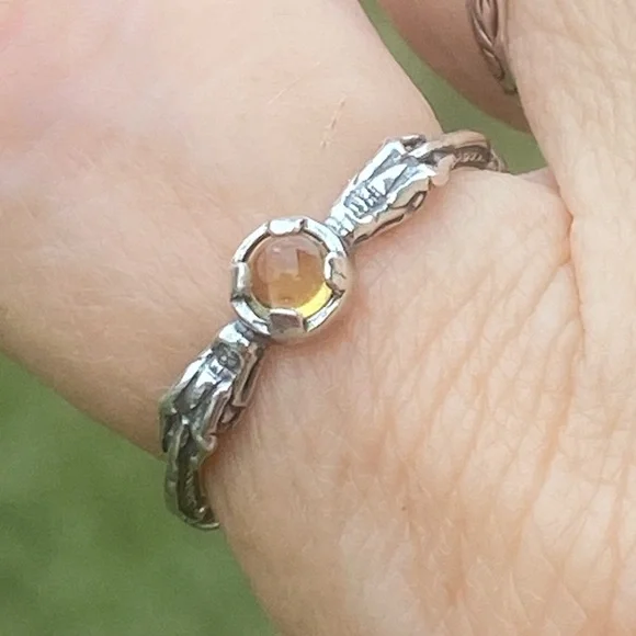 Celtic Dragon Ring .925 Sterling Silver w/ genuine citrine sz 9 medieval dragon - Picture 11 of 16
